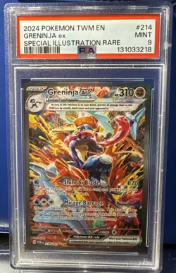 2024 POKEMON TWM EN-TWILIGHT MASQUERADE #214 GRENINJA EX PSA 9 - Image 1