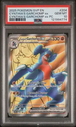PSA 10 Pokemon SV Black Star Promos SVP EN Cynthia's Garchomp ex #204 - Image 1