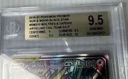 2019 Pokemon Hidden Fates ETB Moltres Zapdos & Articuno GX Promo SM210 BGS 9.5 - Image 3