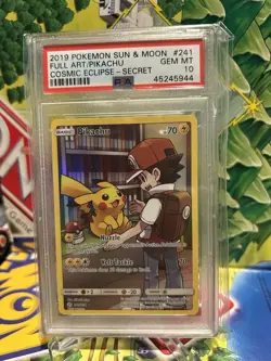 PIKACHU 2019 Pokemon #241/236 PSA 10 GEM-MINT Cosmic Eclipse SECRET RARE - Image 1