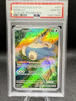 2023 Pokemon SVP EN Snorlax 151 ETB Promo #051 PSA 10 GEM MINT - Image 1
