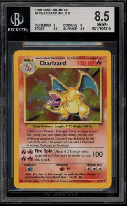 Pokemon Charizard Base Set Unlimited Holo Rare #4 BGS 8.5 - Image 1