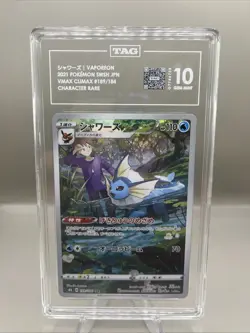 Pokemon Vaporeon Swsh Jp VMAX Climax 189/184 Character Rare TAG Gem Mint 10 - Image 1