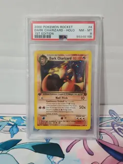 🔥 2000 Pokemon Dark Charizard Holo 1st Edition 4/82 PSA 8 (Team Rocket) - Image 1