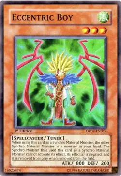 YUGIOH ECCENTRIC BOY SUPER RARE 1ST EDITION DP09-EN014 - Image 1