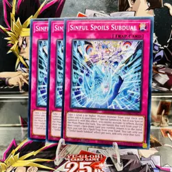 3x Yugioh Playset Sinful Spoils Subdual LEDE-EN074 Common 1st Ed Near Mint - Image 1