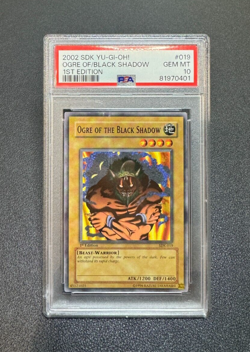 2002 Yugioh SDK-019 Ogre of the Black Shadow Common 1st Edition PSA 10 Gem Mint - Image 1