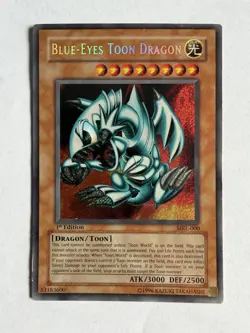 Yugioh! Blue Eyes Toon Dragon Secret Rare MRL-000 1st Edition LP-MP VINTAGE - Image 2