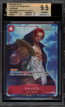 One Piece CCG Shanks Legacy of the Master Japanese Alt Art OP12-008 BGS 9.5 - Image 1