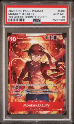 2024 ONE PIECE PROMOS TREASURE BOOSTERS SET #006 MONKEY D. LUFFY PSA 10 - Image 1