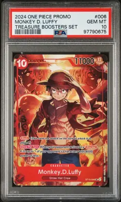 2024 ONE PIECE PROMOS TREASURE BOOSTERS SET #006 MONKEY D. LUFFY PSA 10 - Image 1