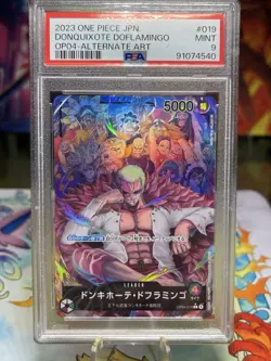 2023 One Piece Donquixote Doflamingo Op04 Alternate Art PSA 9 Japanese - Image 1
