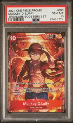 2024 ONE PIECE PROMOS TREASURE BOOSTERS SET #006 MONKEY D. LUFFY PSA 10 - Image 1
