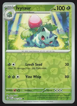 SV: Scarlet & Violet 151 Ivysaur #002/165 Reverse Holo Pokemon Card - Image 1