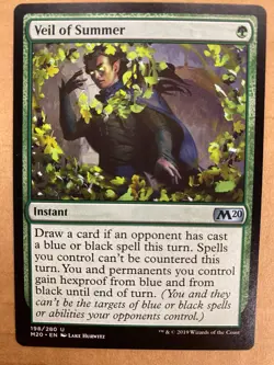 MTG 1x Veil of Summer # 198 Core Set 2020 M20 Magic the Gathering Card x1 NM - Image 1