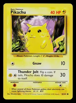 Pokemon Card - Pikachu Base Set 58/102 Common - Image 1
