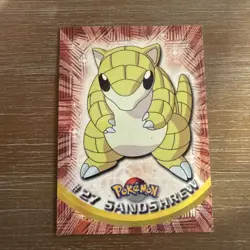 Pokemon Topps SANDSHREW Card #27 Rare Holo Foil Textured NM TV Animation Edition - Image 1