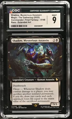 SHADOW, MYSTERIOUS ASSASSIN Final Fantasy Extended Art Rare FFVI CGC 9 MTG - Image 1
