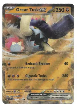 Great Tusk ex 123/198 SV01: Scarlet & Violet Base Set Double Rare Pokemon - NM - Image 1