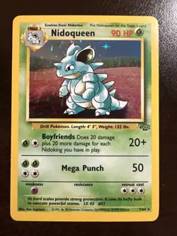 Pokemon TCG Nidoqueen Jungle 7/64 Holo Unlimited Holo Rare - Image 1