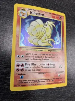 Pokemon TCG Ninetales Holo Base Set 12/102 Holo Unlimited Rare MP - Image 2