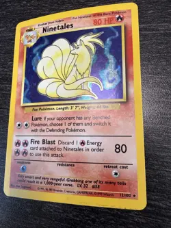 Pokemon TCG Ninetales Holo Base Set 12/102 Holo Unlimited Rare MP - Image 3