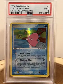 2006 POKEMON EX CRYSTAL GUARDIANS #7 LUVDISC-REVERSE FOIL PSA 9 - Image 4