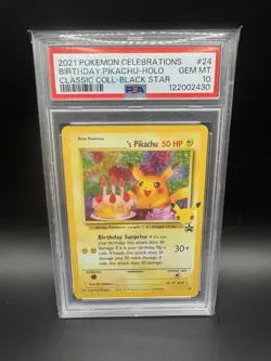 Birthday Pikachu 24/53 Celebrations: Classic Collection Holo PSA 10 Pokemon TCG - Image 1