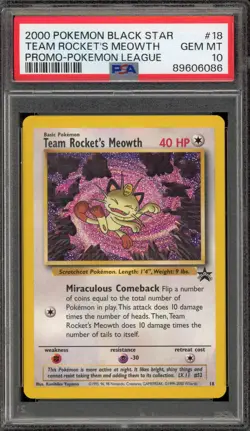 Pokemon Team Rocket's Meowth League Black Star Promo #18 PSA 10 Gem Mint - Image 1