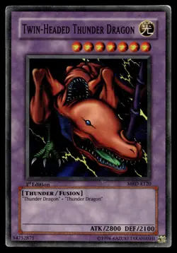 TWIN-HEADED THUNDER DRAGON MRD-120 SUPER RARE METAL RAIDERS YU-GI-OH - Image 1