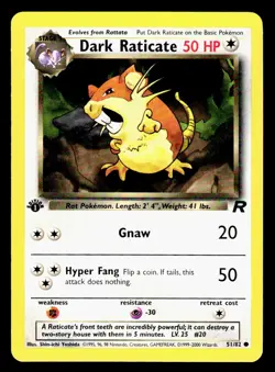 Dark Raticate 51/82 Team Rocket Regular Nice Card Never Played NM - Image 1