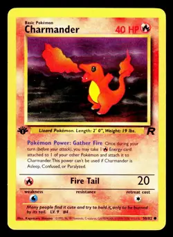 Pokemon Card Charmander Team Rocket 1st Edition Common 50/82 Near Mint Condition - Image 1