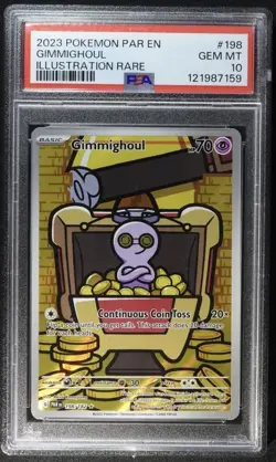 Gimmighoul 198/182 - Sv04 Paradox Rift Illustration Rare Pokemon Card - PSA 10 - Image 1