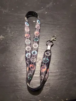 Magic the Gathering Card Game Logos Lanyard - Smoke Free Home - Image 1