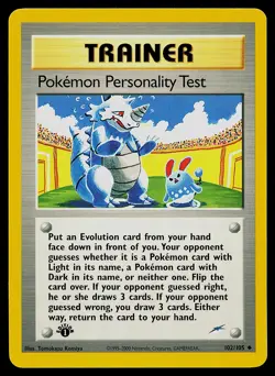 Pokemon Card - Pokemon Personality Test Neo Destiny 102/105 1st Edition - Image 1