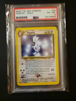 Pokemon TCG Togetic Neo Genesis Holo Card 16/111 PSA 6 EX-MT WOTC 2000 - Image 1