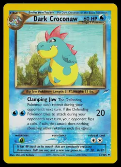 Pokemon Card - Dark Croconaw Neo Destiny 32/105 Uncommon Non Holo - Image 1