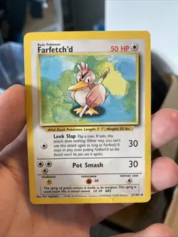 Farfetchd 27/102 Base Set Uncommon Pokemon Card TCG 1999 WotC HP - Image 1