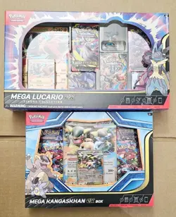 Set Pokemon Card M Kangaskhan Ex Box & M Lucario Ex Figure Collection - Image 1