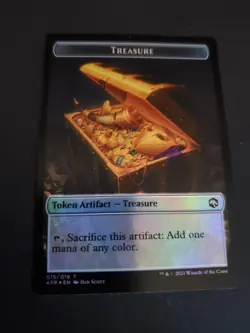 Treasure Icingdeath, Frost Tongue (002) Foil Token Forgotten Realms MTG NM - Image 1