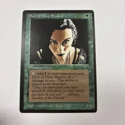 Elves of Deep Shadow MP The Dark MTG 1994 Green Elf Taps For Black! English - Image 1