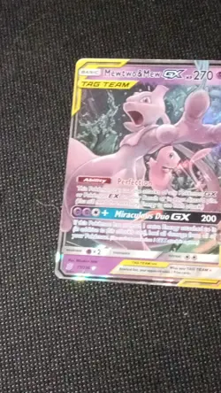 pokemon mewtwo & mew gx 71/236 sm-unified minds holo ultra rare 270hp en card - Image 1