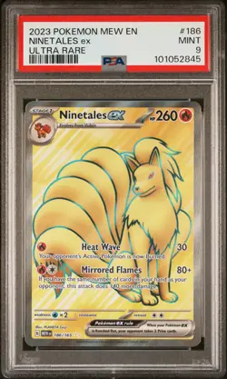 2023 POKEMON MEW EN-151 ULTRA RARE #186 NINETALES EX PSA 9 - Image 1