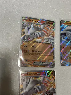 LOT OF 3 RESHIRAM EX WHITE FLARE POKEMON STAMPED PROMO ULTRA RARE Mint - Image 3
