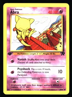 Pokemon Abra 49/82 Team Rocket 1st First Edition Never Played MINT - Image 1