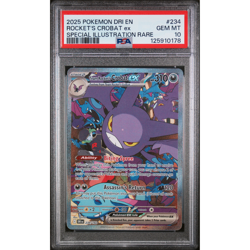 Pokemon S&V Destined Rivals #234 SIR Team Rocket's Crobat ex PSA 10 Gem Mint - Image 1