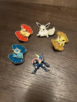 Pokemon Pin Lot Of 5 Official Licensed Pins from TCG Product Evee, Greninja - Image 1