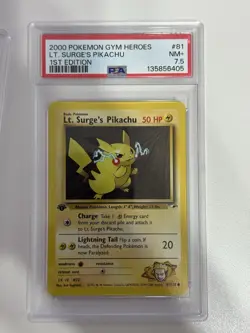 Pokemon TCG Lt. Surge's Pikachu Gym Heroes 81/132 Unlimited Common - Image 1