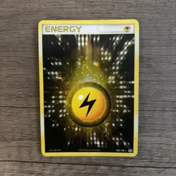 Moderately Played Lightning Energy - 104/106 - Rare Holo Pokemon Emerald - Image 1