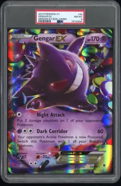 2014 POKEMON XY PHANTOM FORCES #34 GENGAR EX GENGAR-EX BOX-JUMBO PSA 8 - Image 1